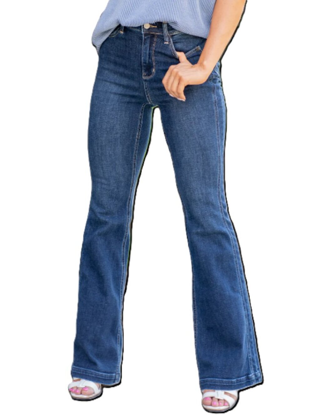 Judy Blue Size 3 26 x34" Ins NEW Dark Wash High Rise Side Seam Flare Jeans Denim